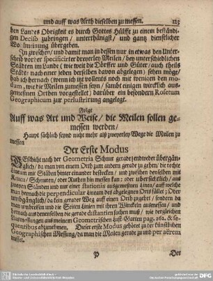 Meilen Beschreibung nach ihrer Messung