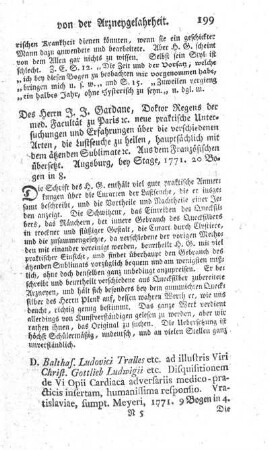 Ad C. G. Ludwigii disquisitionem de vi opii cardiaca adversariis medico-practicis insertam, humanissima responsio.