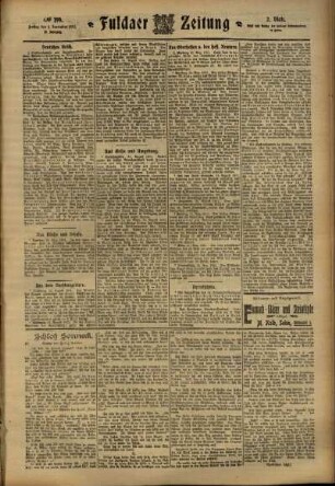Zweite Ausgabe vom Freitag, den 01. September 1911.