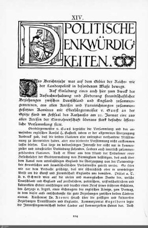 Politische Denkwürdigkeiten.
