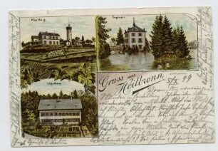 Mehrbildkarte, 3 Motive: Wartberg, Trappensee, Jägerhaus