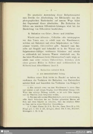 1. Reduction mittels Zink