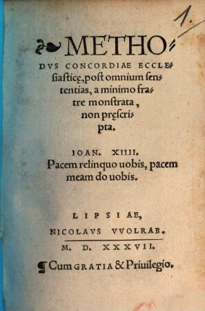 Methodvs Concordiae Ecclesiastic[a]e