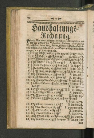 [Haushaltungs - Rechnung, etc.]