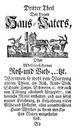 Dritter Theil des klugen Haus-Vaters.