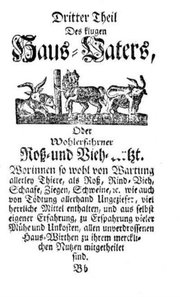 Dritter Theil des klugen Haus-Vaters.