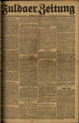 Ausgabe vom Mittwoch, den 20. August 1919.