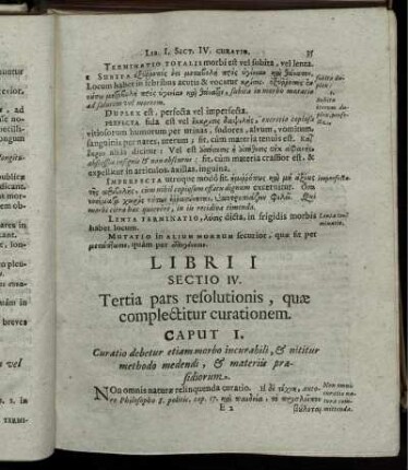 Sectio IV. Terta pars resolutionis, quae complectitur curationem