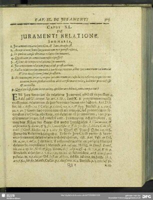 Caput XL. De Juramenti Relatione