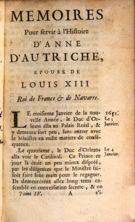 Mémoires Pour Servir À L'Histoire D'Anne D'Autriche, Épouse De Louis XIII, Roi De France, 4