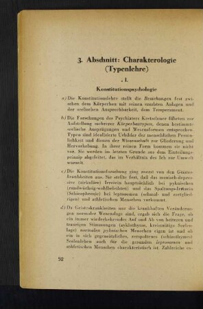 3. Abschnitt: Charakterologie (Typenlehre)