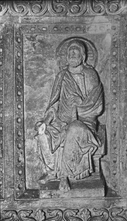Hamersleben, ehem. Augustiner-Chorherren-Stift, Stiftskirche, St. Pankratius, nördl. Querschiff, Chorschranke, Christus