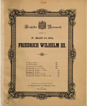 Preußischer Armeemarsch : Arrangement für Pianoforte