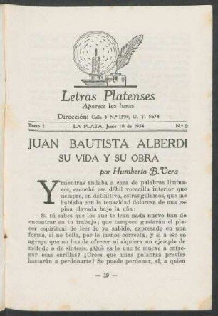 [Juan Bautista Alberdi, su vida y su obra]
