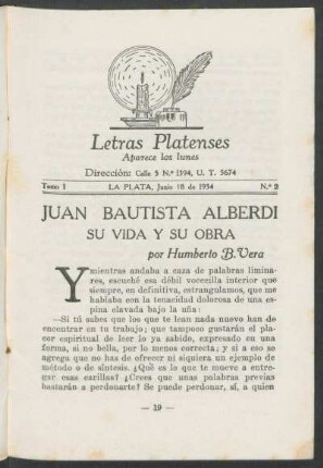 [Juan Bautista Alberdi, su vida y su obra]