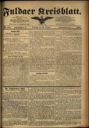 Ausgabe vom Dienstag, den 30. Oktober 1906.
