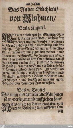 Das Ander Büchlein / von Bluhmen.