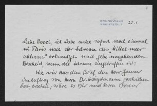 Brief von Brigitte Bermann Fischer an Margarete Hauptmann