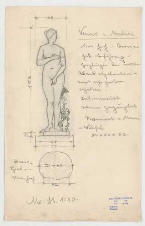 Thiersch, Friedrich von; Wiesbaden; Kurhaus - Venus - Figur (Ansicht)