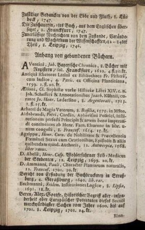 Anhang von gebundenen Buechern