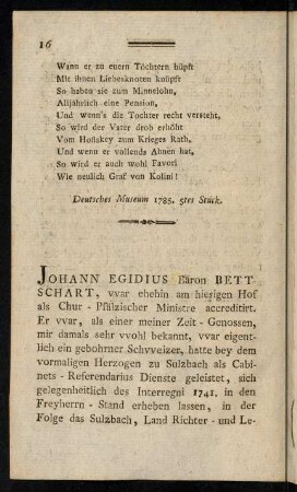 16-48, Johann Egidius Baron Bettschart, ...