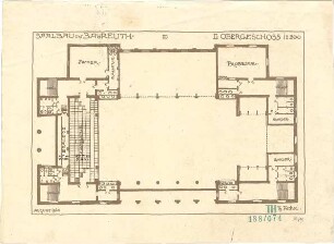 Fischer, Theodor; Bayreuth (Bayern); Rathaus (Umbau Infanteriekaserne) und Saalbau - Grundriss 2. OG