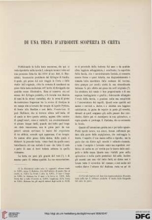 8: Di una testa d'Afrodite scoperta in Creta