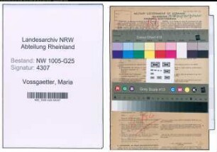 Entnazifizierung Maria Vossgaetter , geb. 16.09.1908 (Kaufmann)