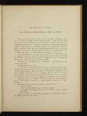 Introduction: Les Sociétés industrielles de Hof van Delft.