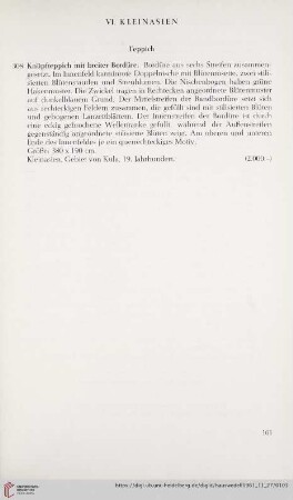 VI. Kleinasien. Teppich