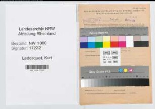 Entnazifizierung Kurt Ledosquet, geb. 29.11.1920 (Verw.Angest.)