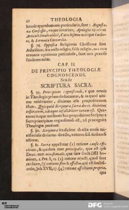 Cap. II. De Principio Theologiæ Cognoscendi, Seu de Scriptura Sacra.