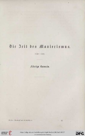 Die Zeit des Manierismus