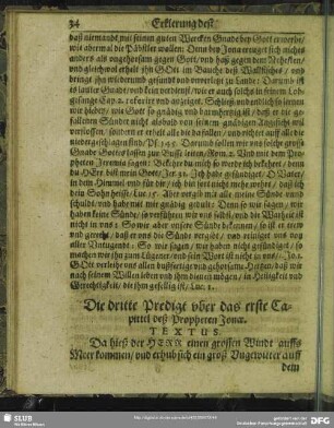 Die dritte Predigt uber das erste Capittel des Propheten Jonae