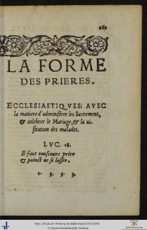 La Forme des Prieres.