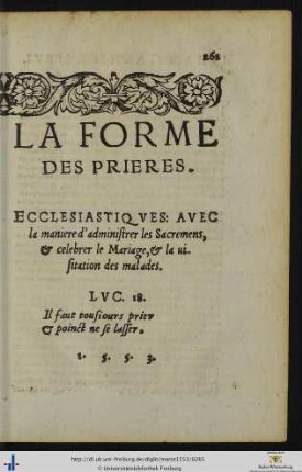 La Forme des Prieres.