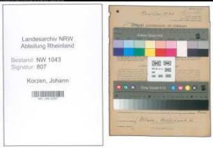Entnazifizierung Johann Korzen , geb. 12.11.1906 (Arbeiter)