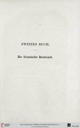 Zweites Buch: Die klassische Baukunst