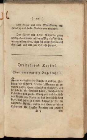 Dreizehntes Kapitel. Eine unerwartete Begebenheit.