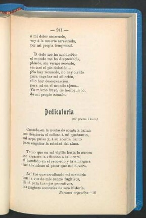 Dedicatoria : (Del poema "Lázaro")
