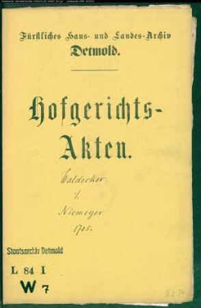 Waldecker, Tielemann, Kanzleirat zu Mengeringhausen gegen Henrich Niemeyer zu Orbke - Rückständige Pacht