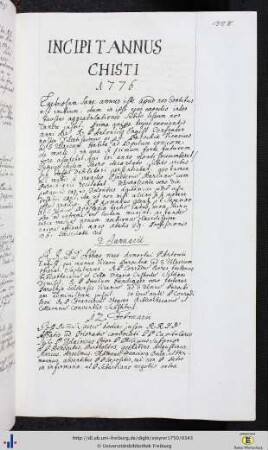 Annus Christi 1776 - 1780.