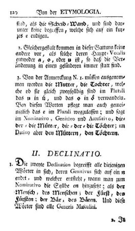 II. Declinatio.