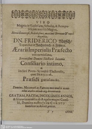 Praefatio [et Dedicatio]