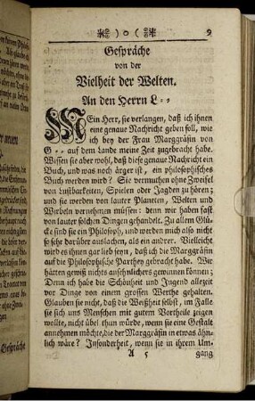 Gespräche von der Vielheit der Welten.