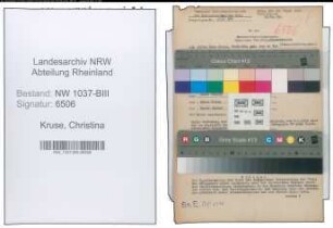 Entnazifizierung Christina Kruse , geb. 28.02.1917 ()