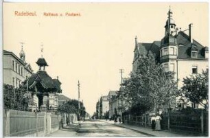 Radebeul. Rathaus und Postamt