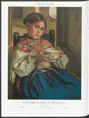 "La chica del cuenco", óleo