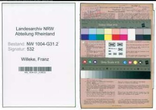 Entnazifizierung Franz Willeke , geb. 20.06.1909 (Gastwirt)