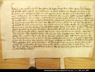 Der Lehrer Frello Uffena in Larrelt verkauft dem Kloster Langen Grundstücke = OUB I, Nr. 651, S. 567 2 anhängende Siegel beschädigt erhalten